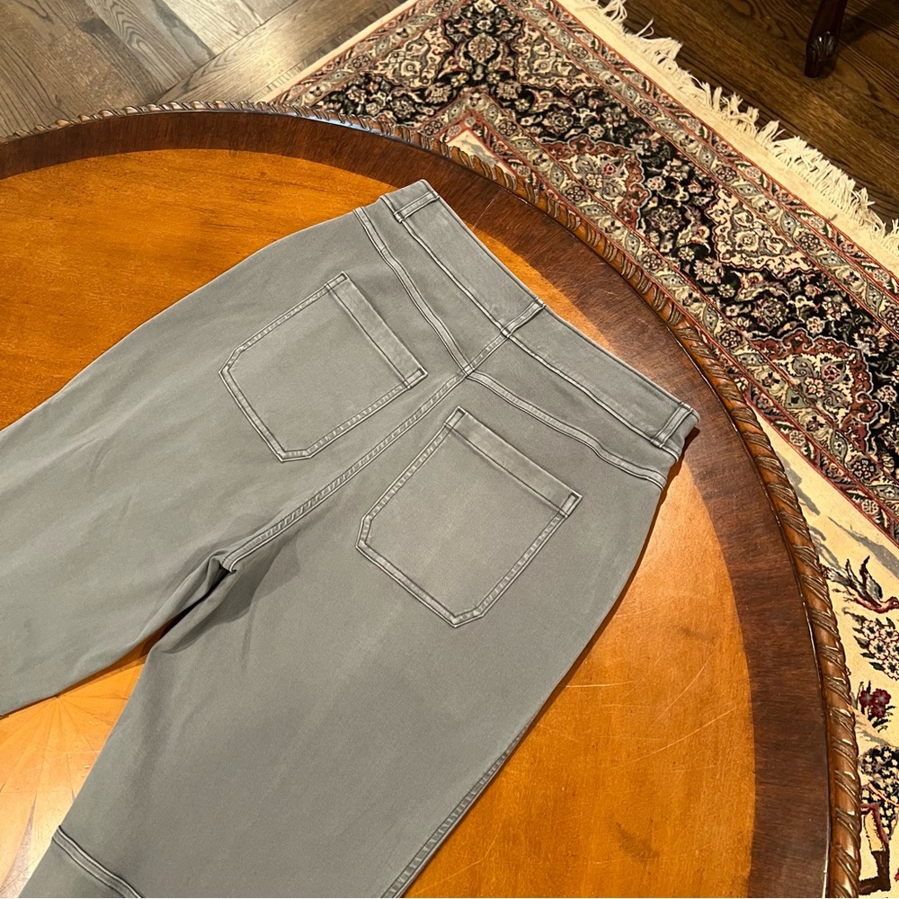 SPANX Stretch Twill Straight Leg Pant Hazy Blue Gray Large Pull On Relaxed - Picture 8 of 16